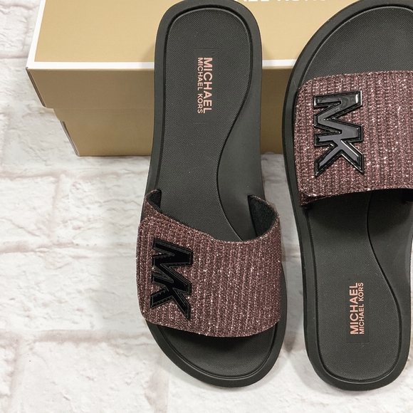 MICHAEL KORS MK Slide In Glitter Black Multi Color - Picture 6 of 7